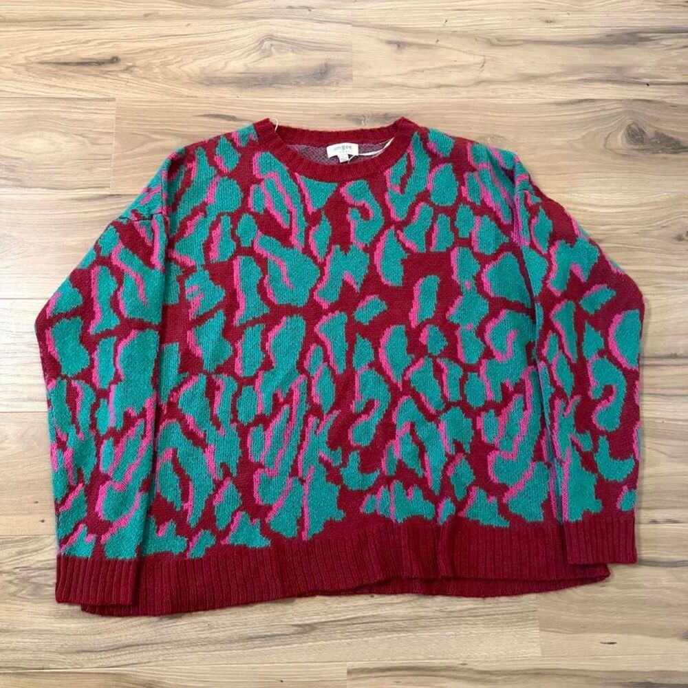 Umgee AOP sweater vintage retro style Size Large women’s